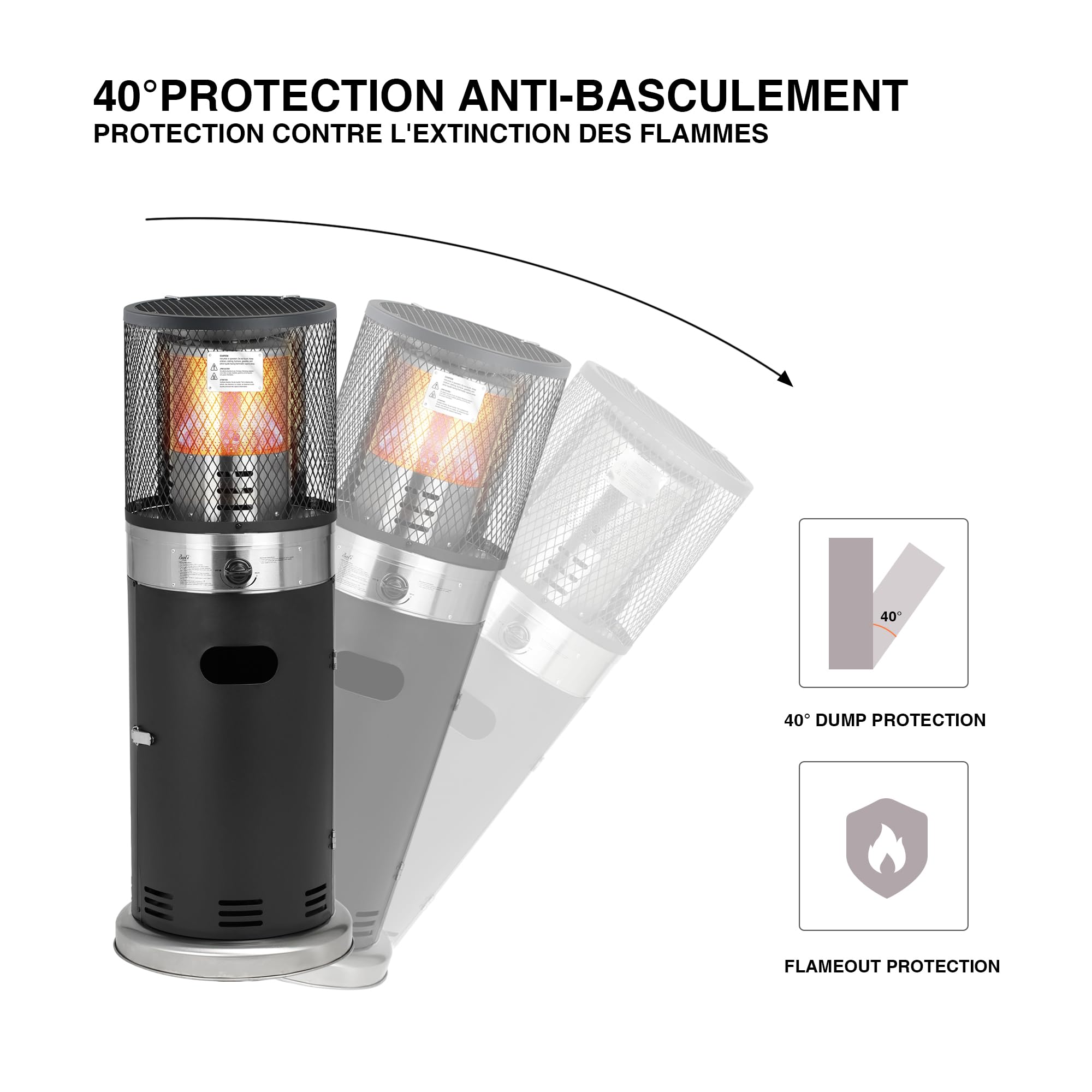 Bali OUTDOORS chauffage de gaz extérieur 7.3kW - Chauffage mobile-Housse de pluie