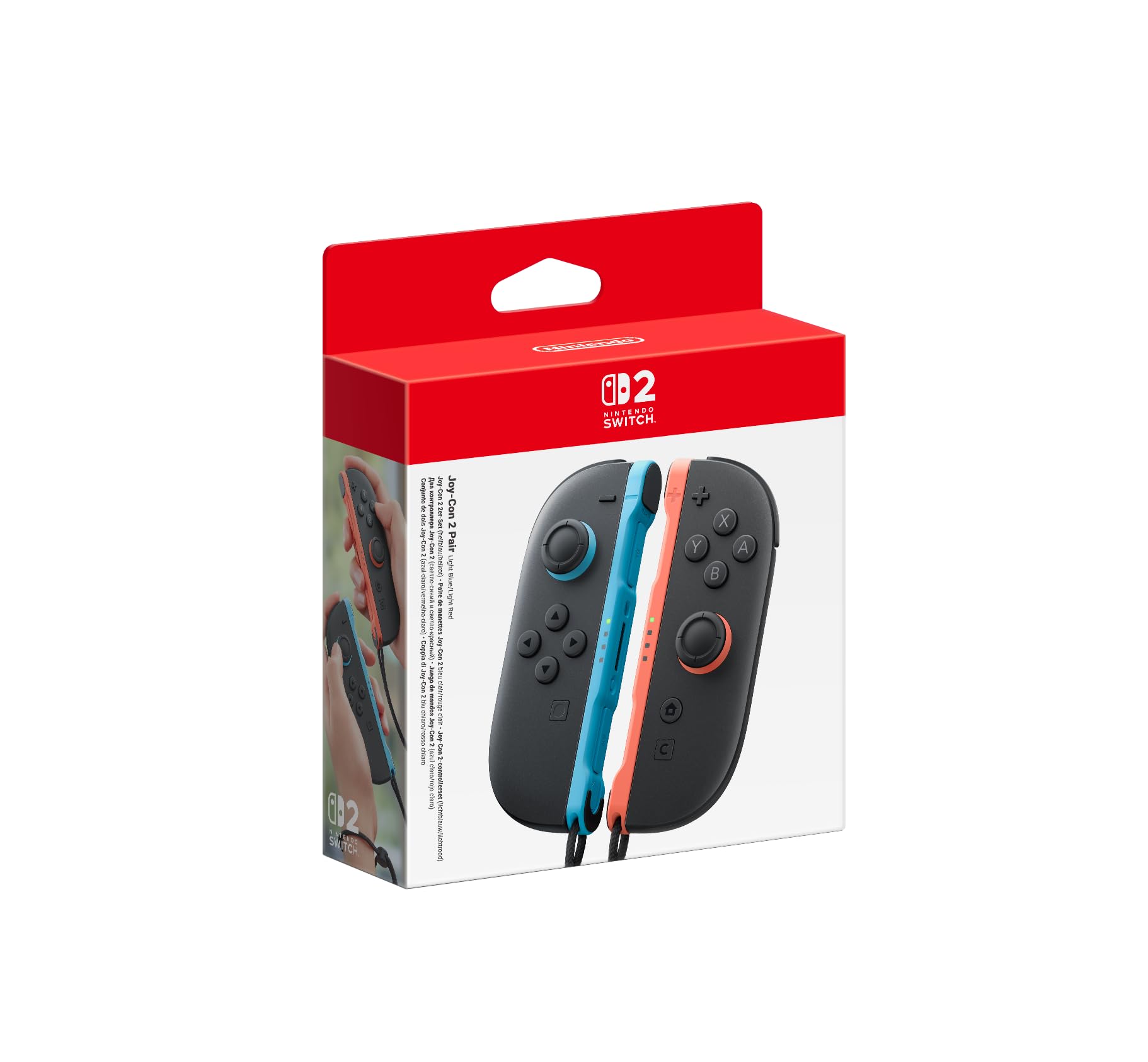 Paire de manettes Joy-Con 2 gauche bleu clair & droite rouge clair Nintendo Switch 2