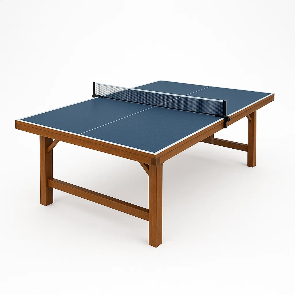 Table de ping-pong en bois composite avec filet bleu