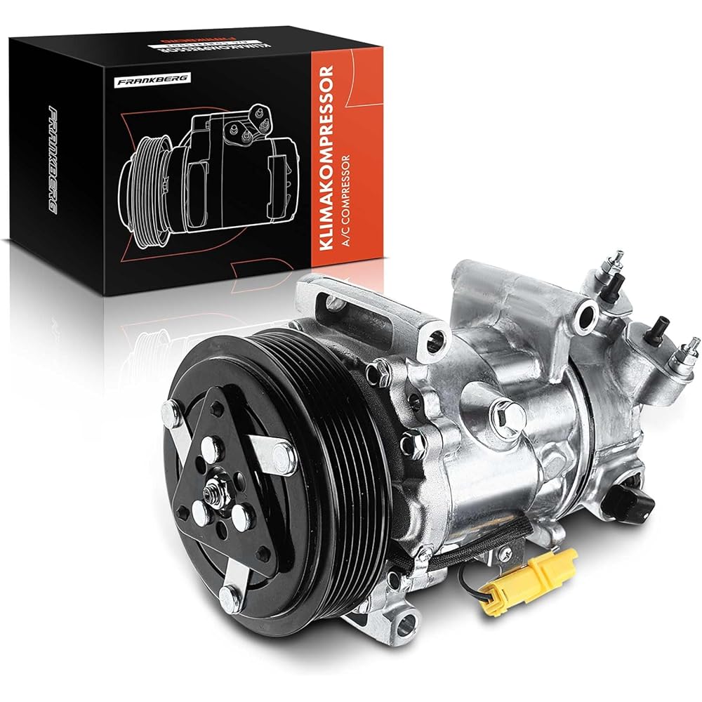 Frankberg Compresseur Climatisation avec attelage Compatible avec 207 WA WC WD WK 307 3A/C 3E 3B 3H Berlingo B9 C3 SC SH 308 4B 4A 4C 4E 4H C4 LA LC UA UD Remplacer# 9659875780, y compris huile prép : Auto et Moto
