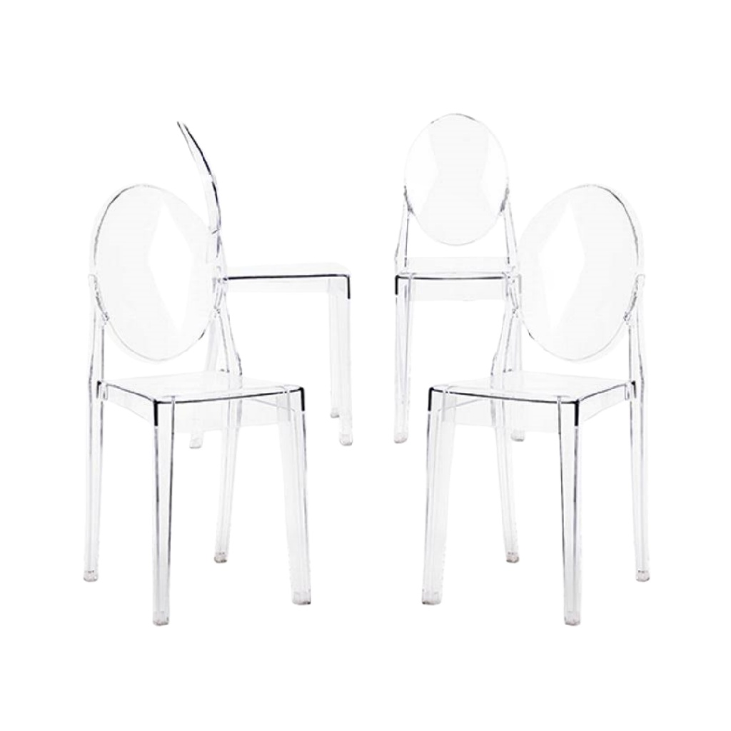 Lot de 4 chaises transparentes en polycarbonate – Design moderne et minimaliste