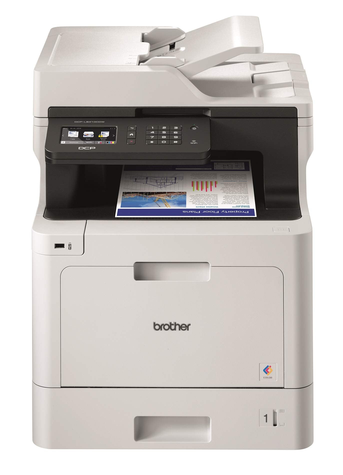 Brother DCP-L8410CDW Imprimante Multifonction 3 en 1 Laser - Professionnel - Economique - Couleur - Compact mais Puissant - Récompensé par Bli - A4, N
