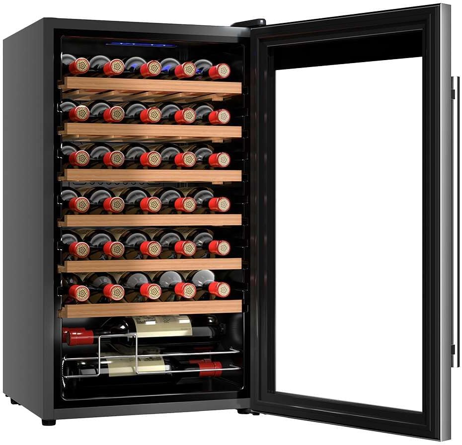 Cecotec Cave à vin 34 bouteilles Bolero grandsommelier 34030 inox compressor, 80 L, Refroidissement par compresseur, Température réglable de 5 à 18°C, Commande tactile, Affichage, LED intérieur