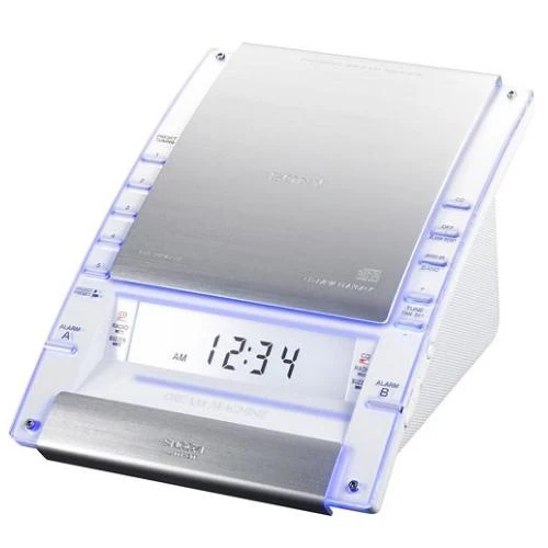 Sony Icfcd7000wht Fm/Am/Mp3 Cd Clock Radio (White)