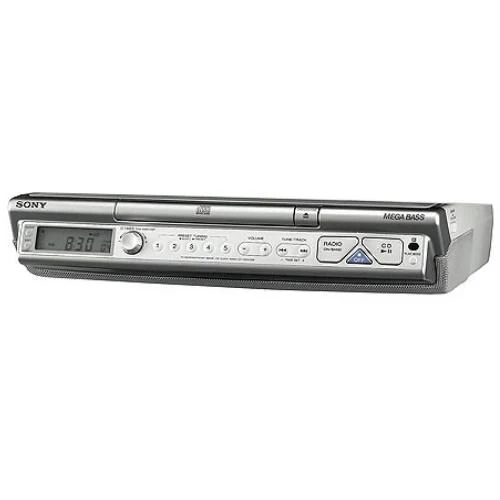 Sony Icfcd543rmsil Under Cabinet Kitchen Cd Clock Radio.