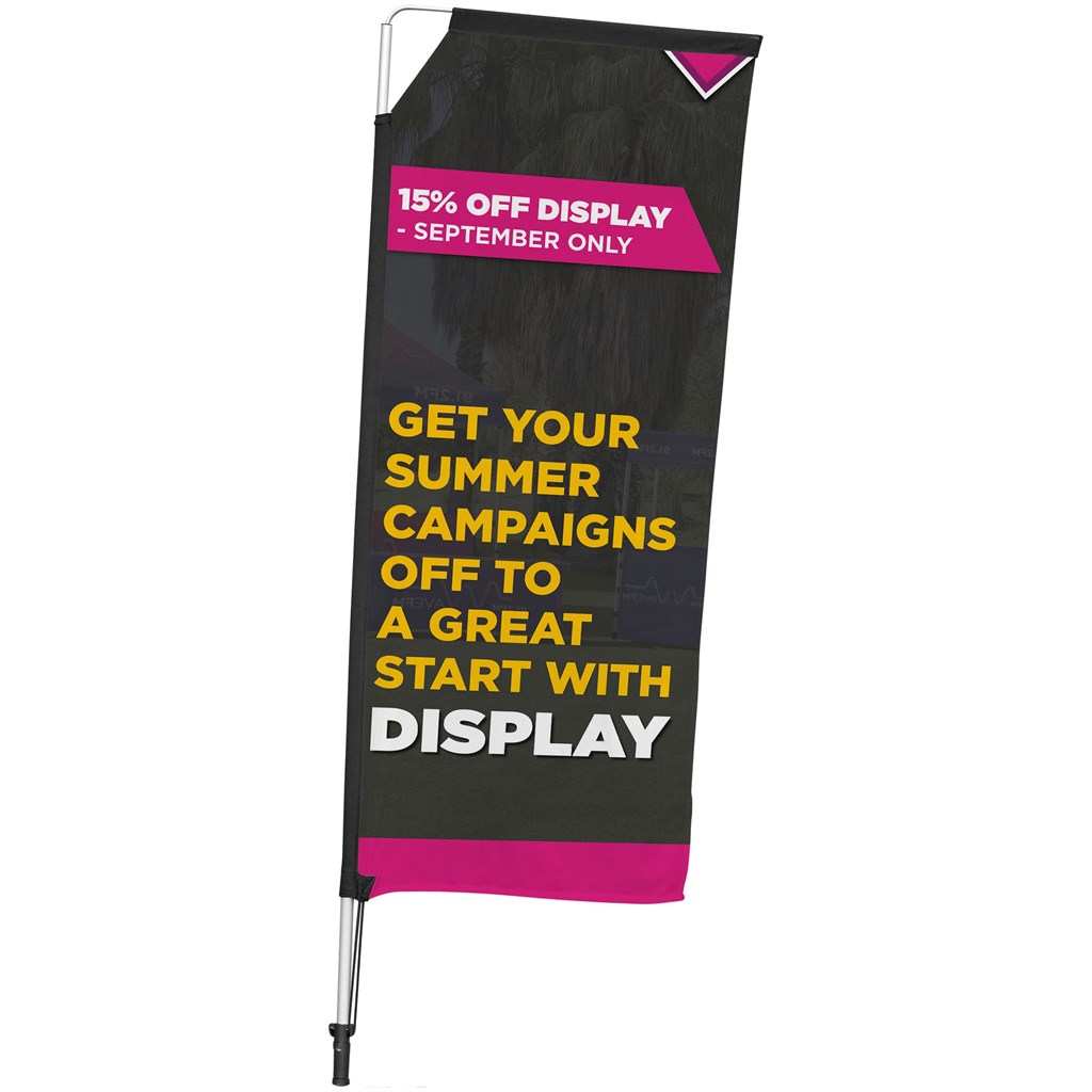 Legend 2M Sublimated Telescopic Double-Sided Flying Banner �C 1 complete unit
