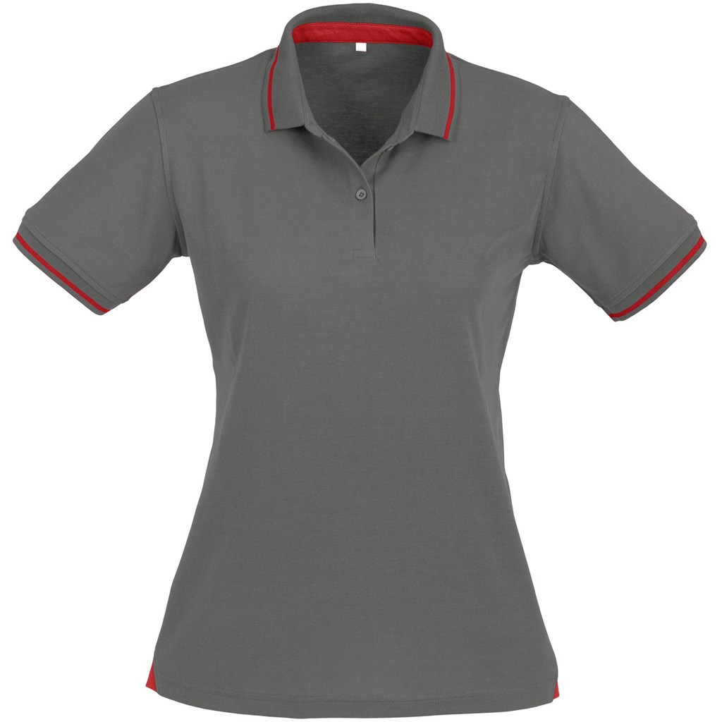 Ladies Jet Golf Shirt �C Grey Red
