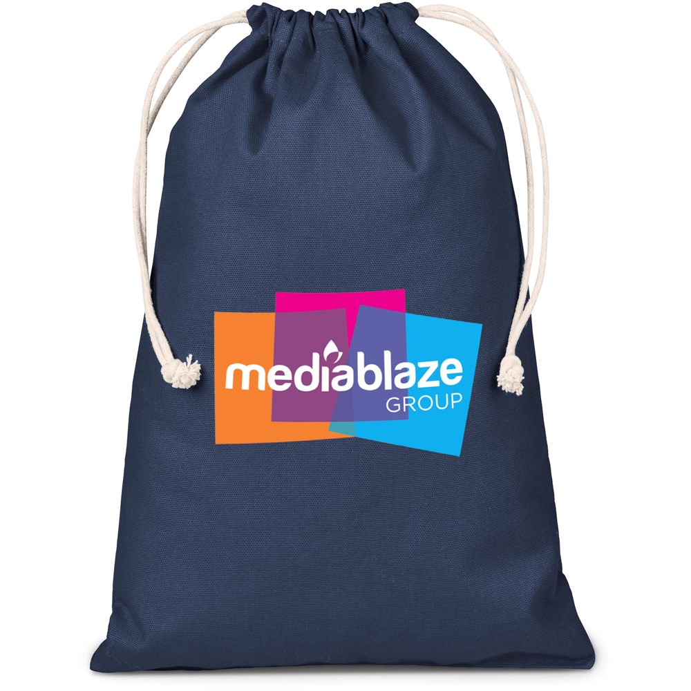 Allsorts Maxi Cotton Drawstring Pouch �C Navy