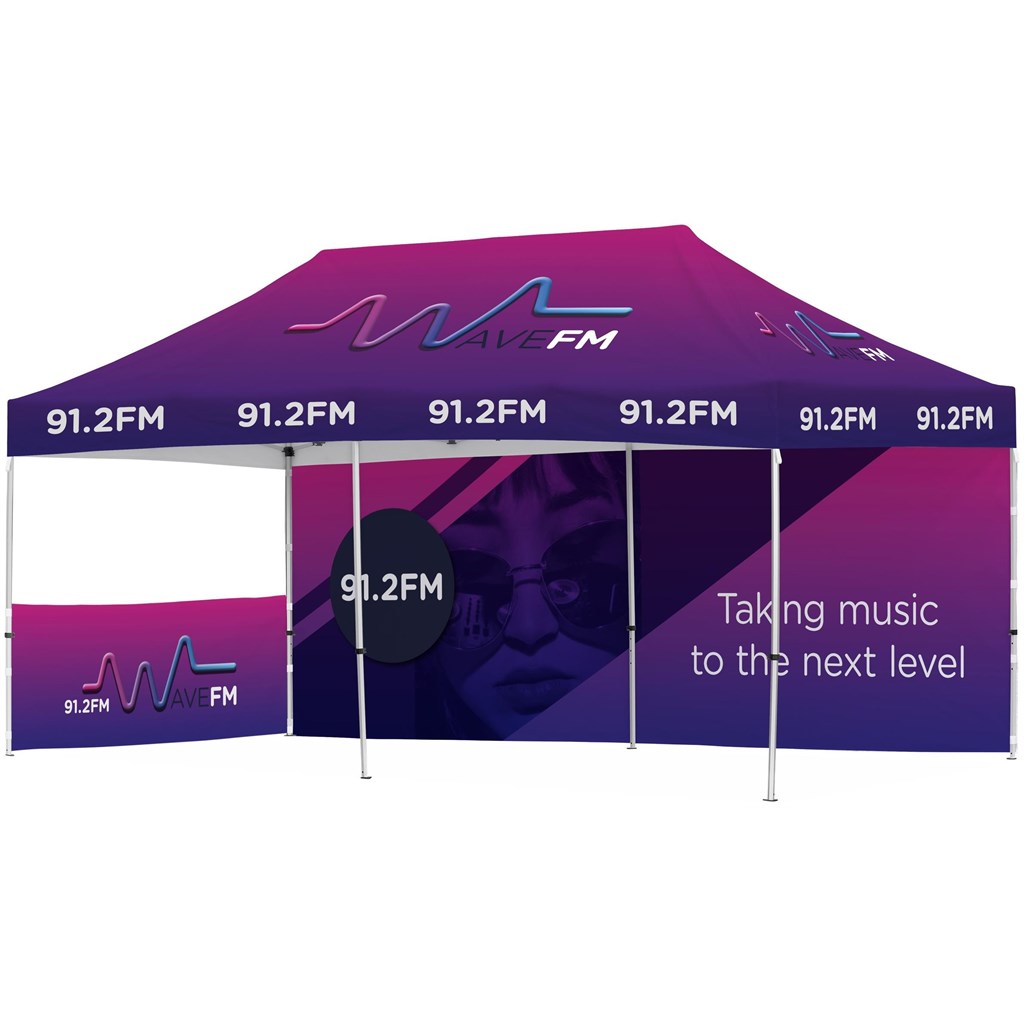 Ovation Sublimated Gazebo 6m X 3m �C 1 Short Half-Wall Skin �C 1 Long Full-Wall Skin