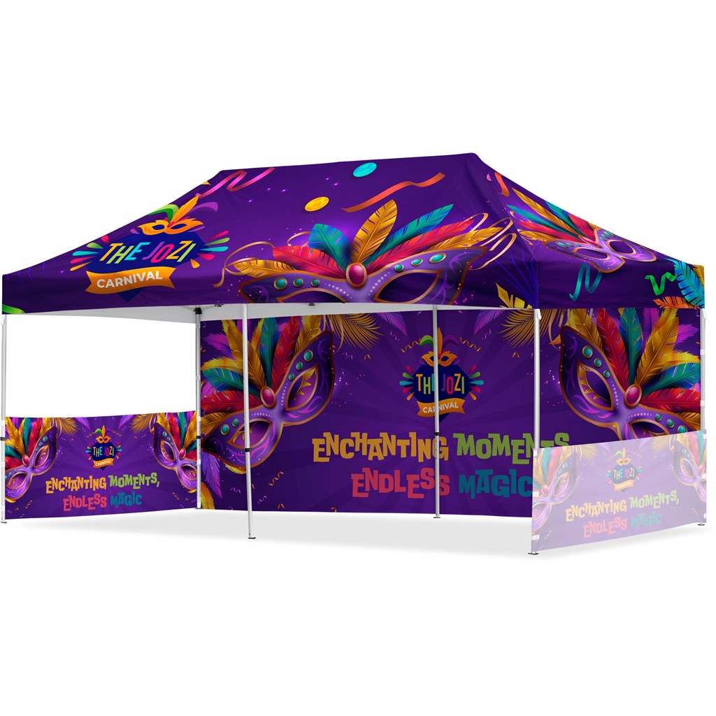 Coated Steel Sublimated Gazebo 6m x 3m �C 1 Long Full-Wall Skin �C 2 Short Half-Wall Skins