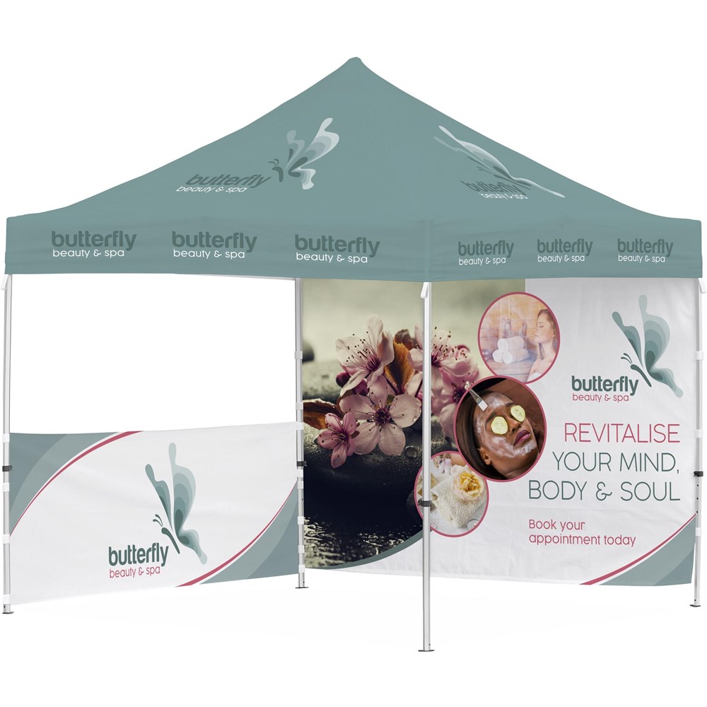 Ovation Sublimated Gazebo 3m X 3m �C 1 Half-Wall Skin �C 1 Full-Wall Skin