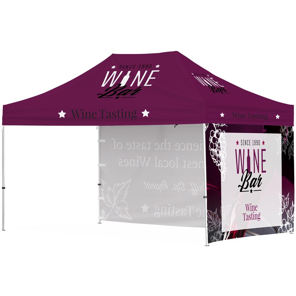 Ovation Sublimated Gazebo 4.5m X 3m �C 1 Long Full-Wall Skin �C 1 Short Full-Wall Skin