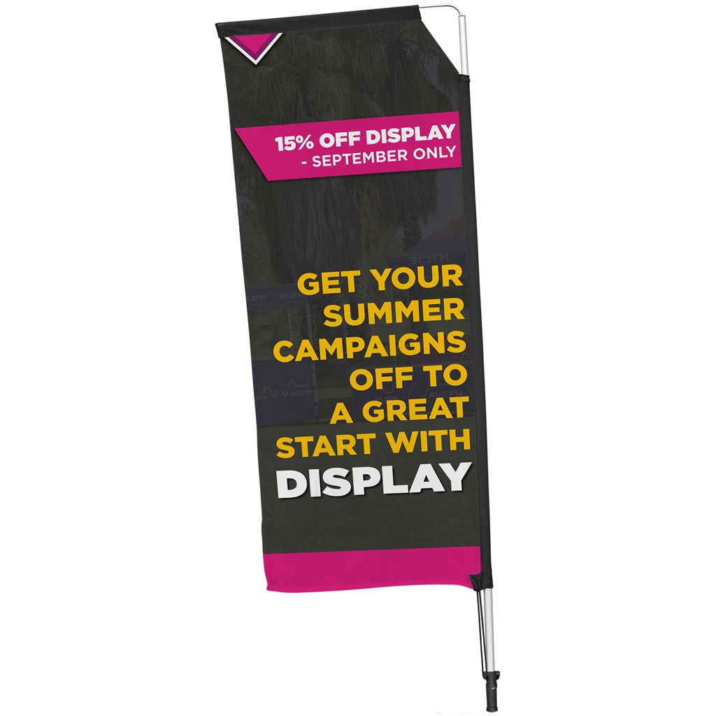 Legend 2M Sublimated Telescopic Double-Sided Flying Banner �C 1 complete unit