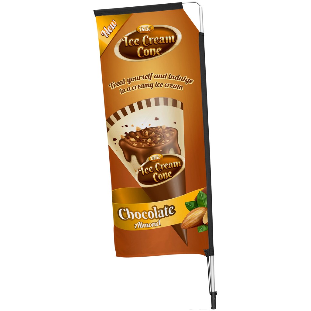 Legend 2M Sublimated Telescopic Double-Sided Flying Banner �C 1 complete unit