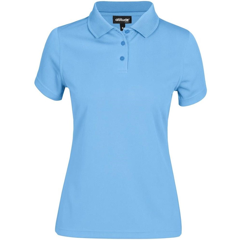 Ladies Distinct Golf Shirt �C Sky Blue