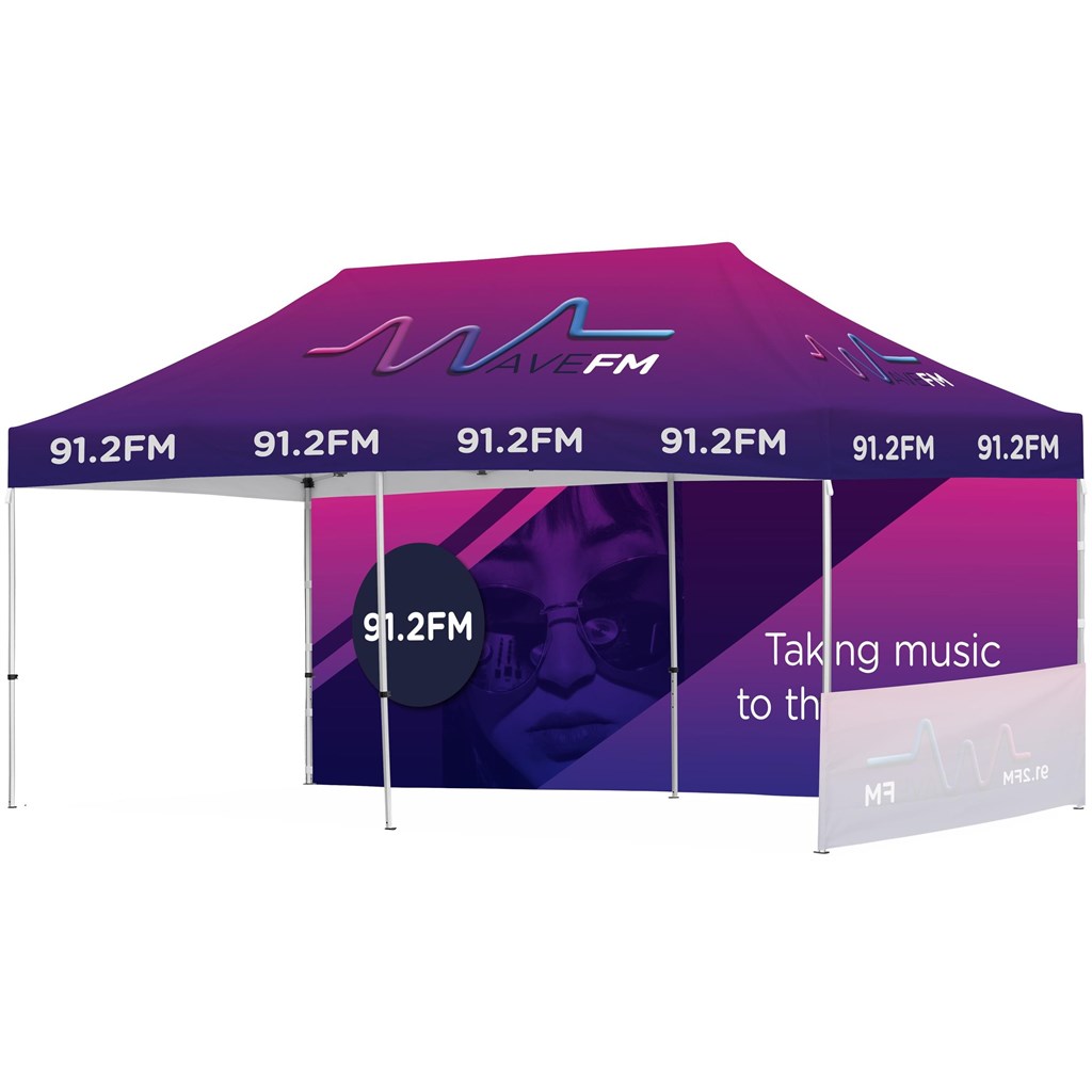 Ovation Sublimated Gazebo 6m X 3m �C 1 Short Half-Wall Skin �C 1 Long Full-Wall Skin