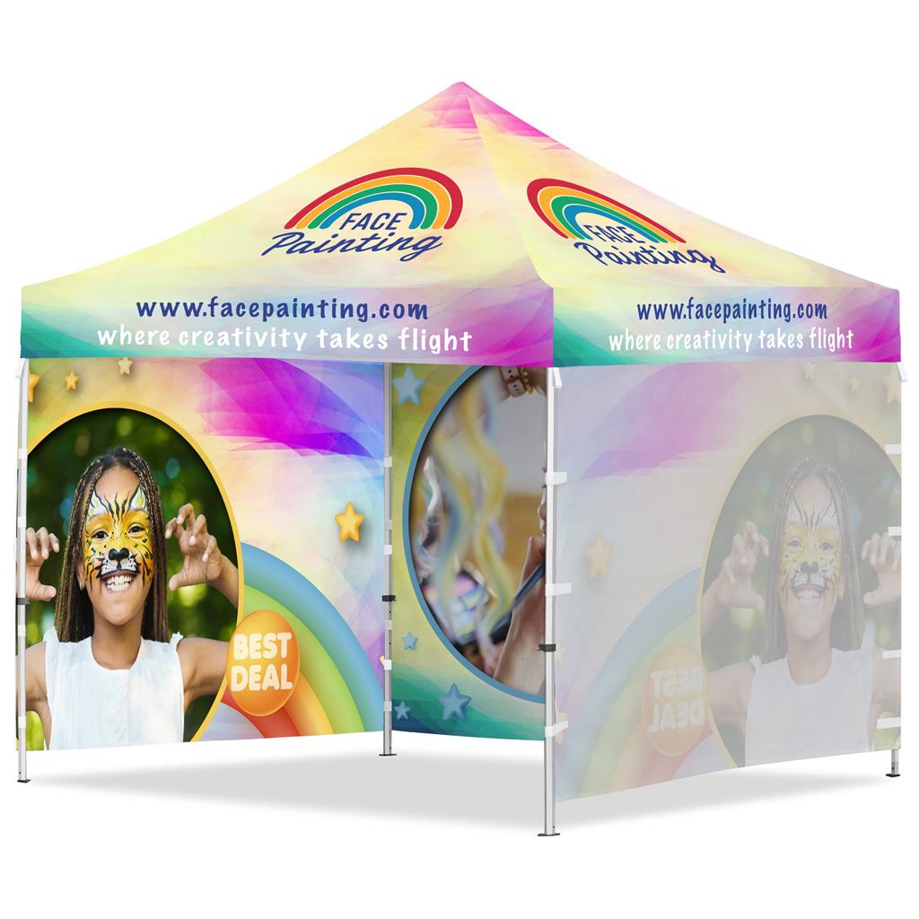 Coated Steel Sublimated Gazebo 3m x 3m �C 3 Full-Wall Skins