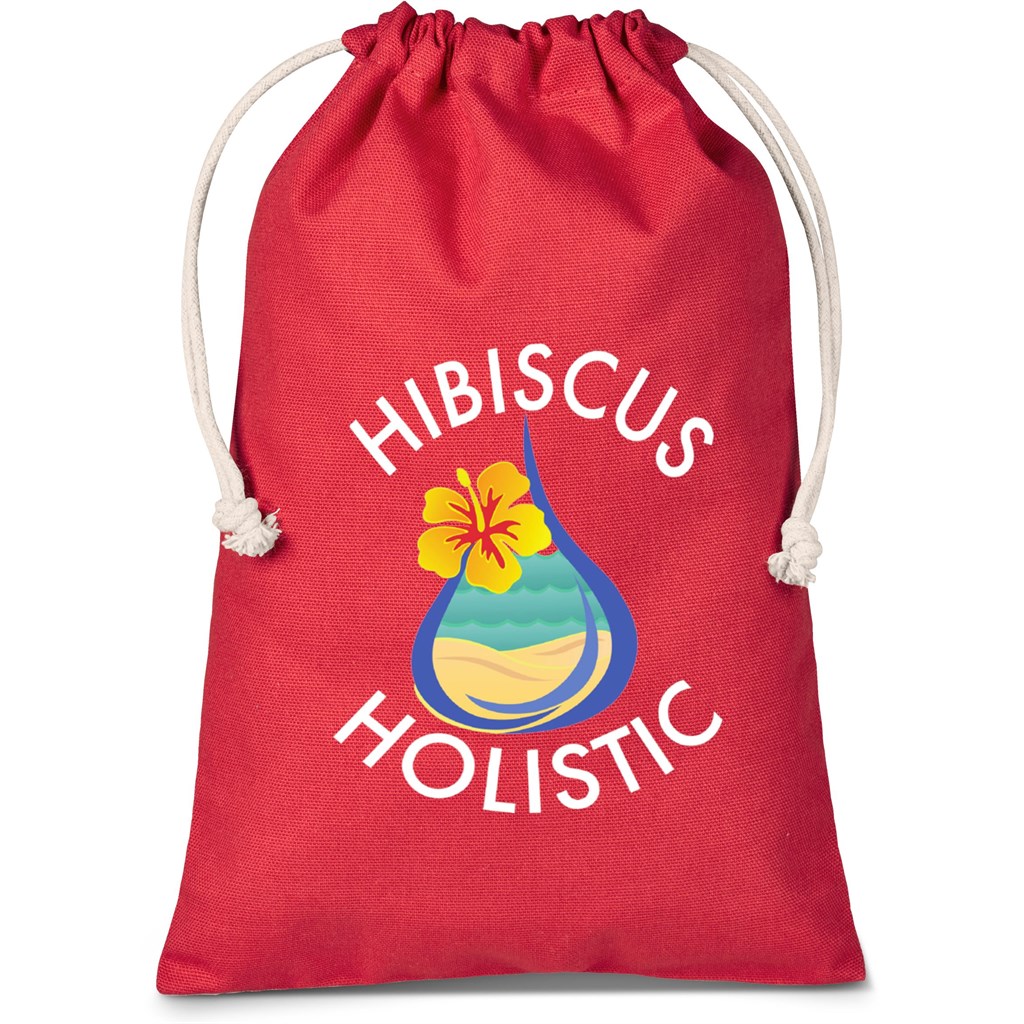 Allsorts Midi Cotton Drawstring Pouch �C Red