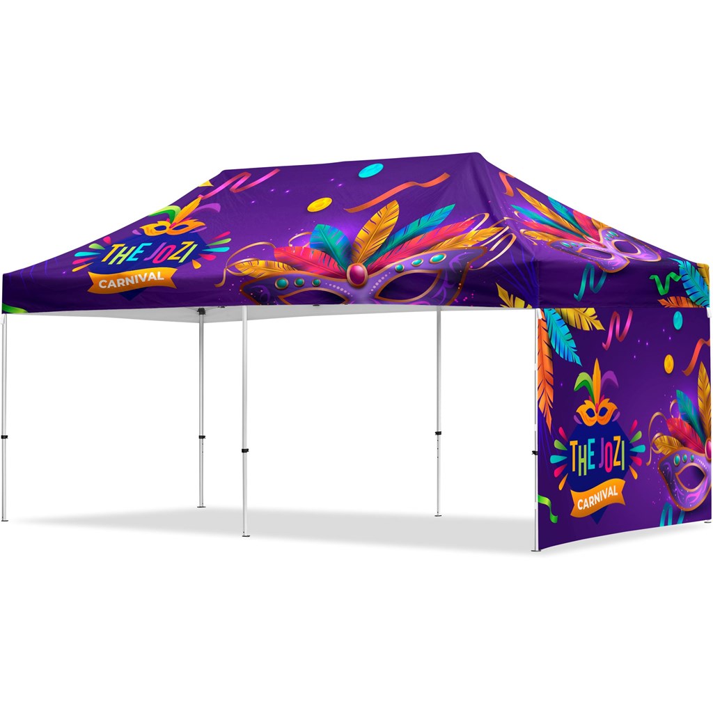 Coated Steel Sublimated Gazebo 6m x 3m �C  1 Short Full-Wall Skin