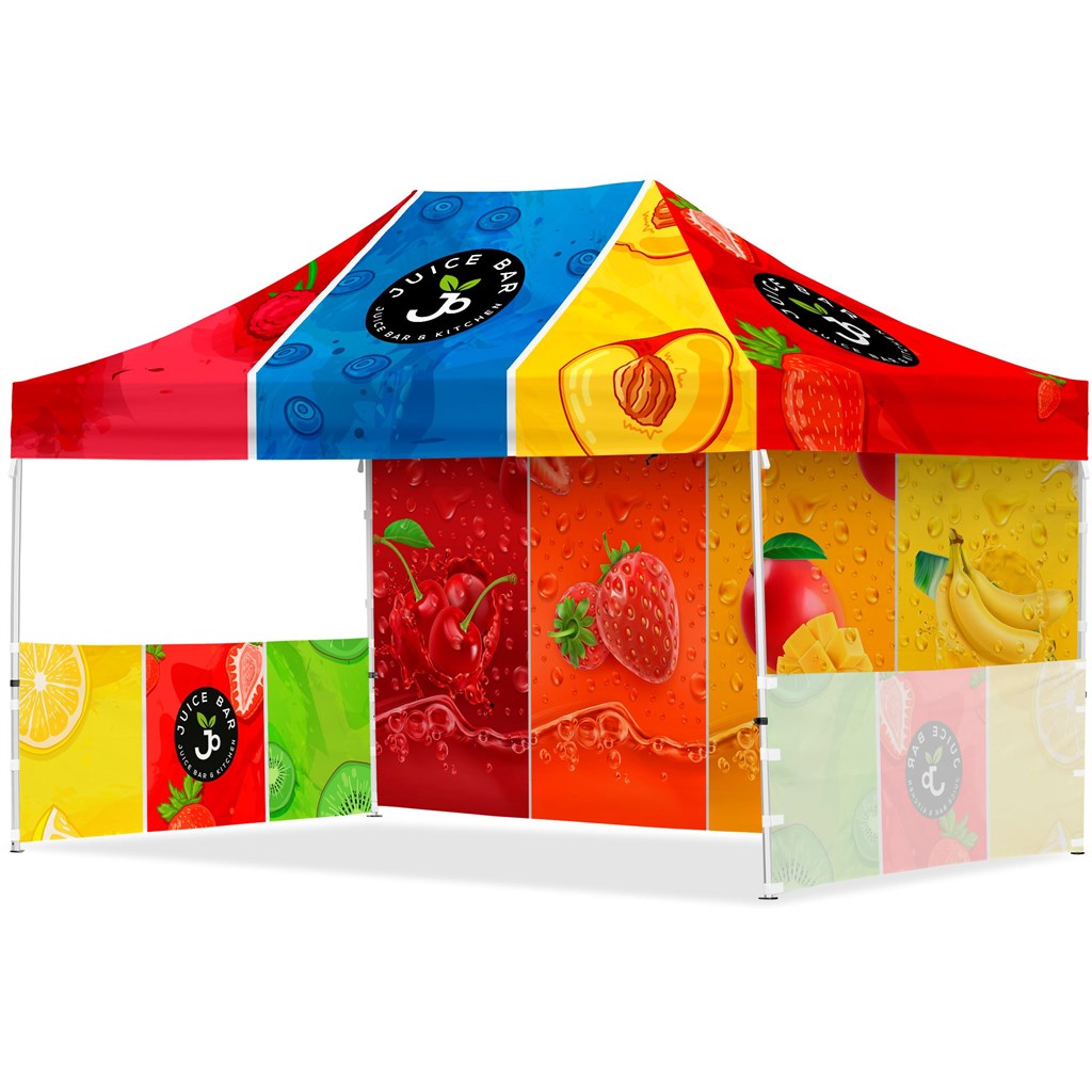 Coated Steel Sublimated Gazebo 4.5m x 3m �C 1 Long Full-Wall Skin �C 2 Short Half-Wall Skins