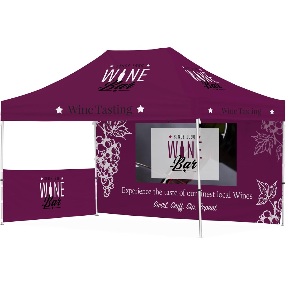 Ovation Sublimated Gazebo 4.5m X 3m �C 1 Short Half-Wall Skin �C 1 Long Full-Wall Skin