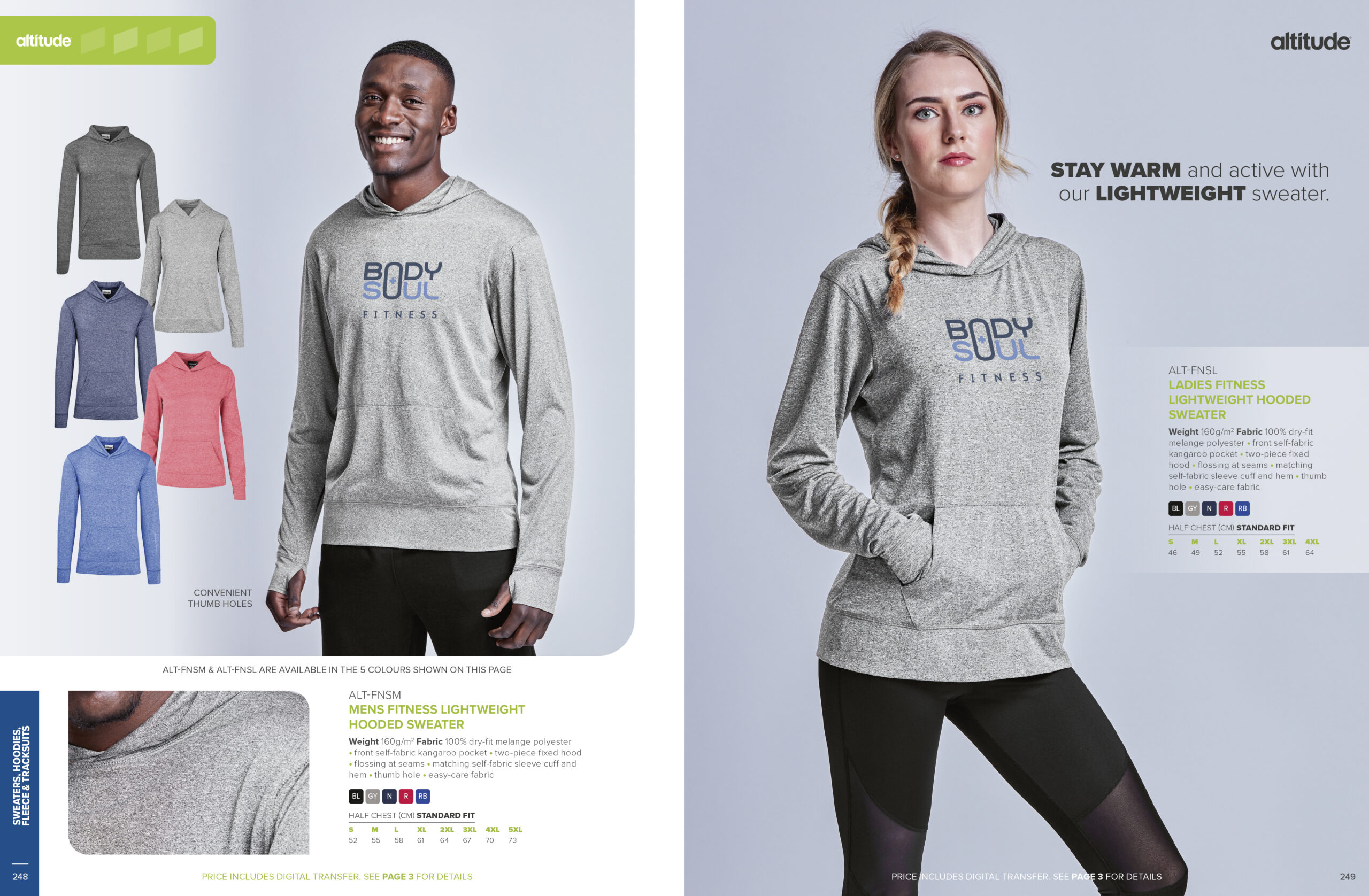 Ladies Fitness Lightweight Hooded Sweater