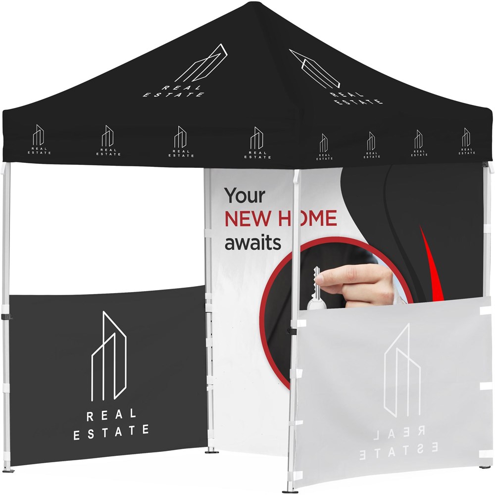 Ovation Sublimated Gazebo 2m X 2m Petite Frame �C 2 Half-Wall Skins �C 1 Full-Wall Skin
