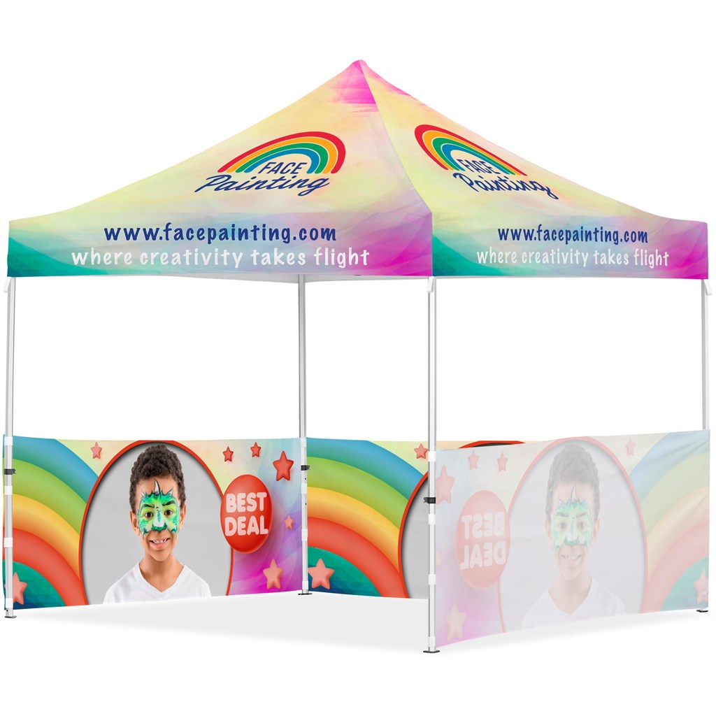 Coated Steel Sublimated Gazebo 3m x 3m �C 3 Half-Wall Skins