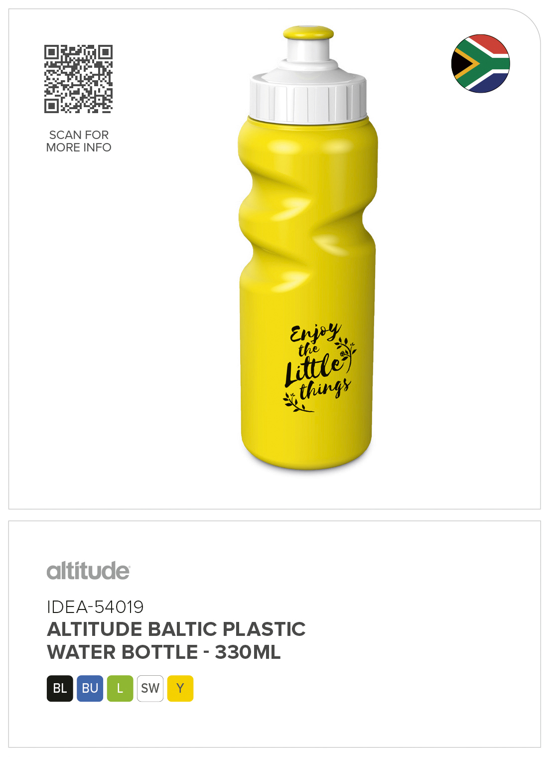Altitude Baltic Plastic Water Bottle �C 330ml
