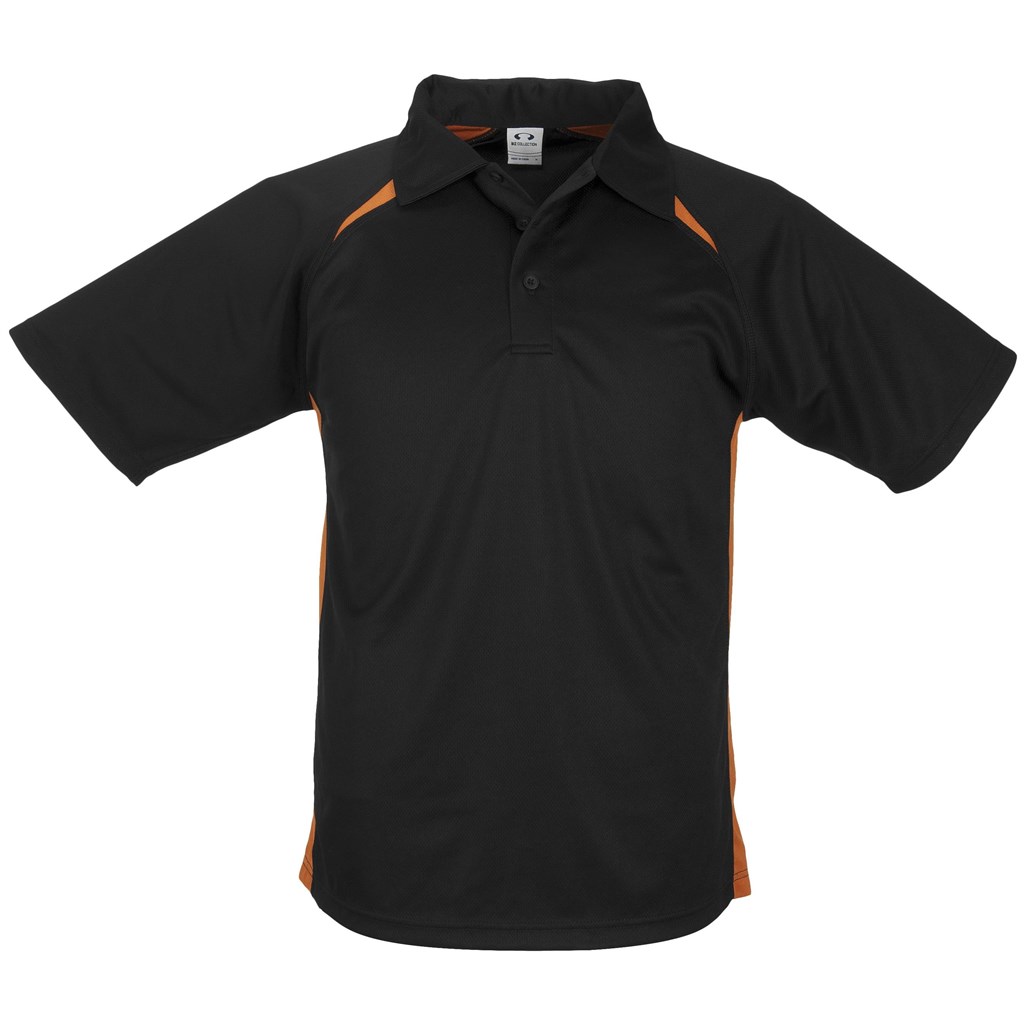 Kids Splice Golf Shirt �C Black Orange