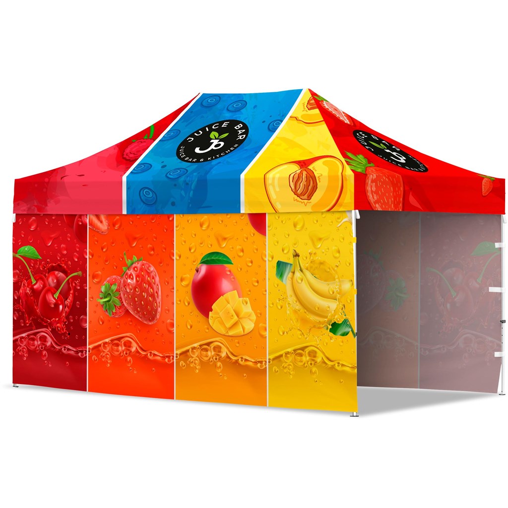 Coated Steel Sublimated Gazebo 4.5 x 3m �C 2 Long Full-Wall Skins