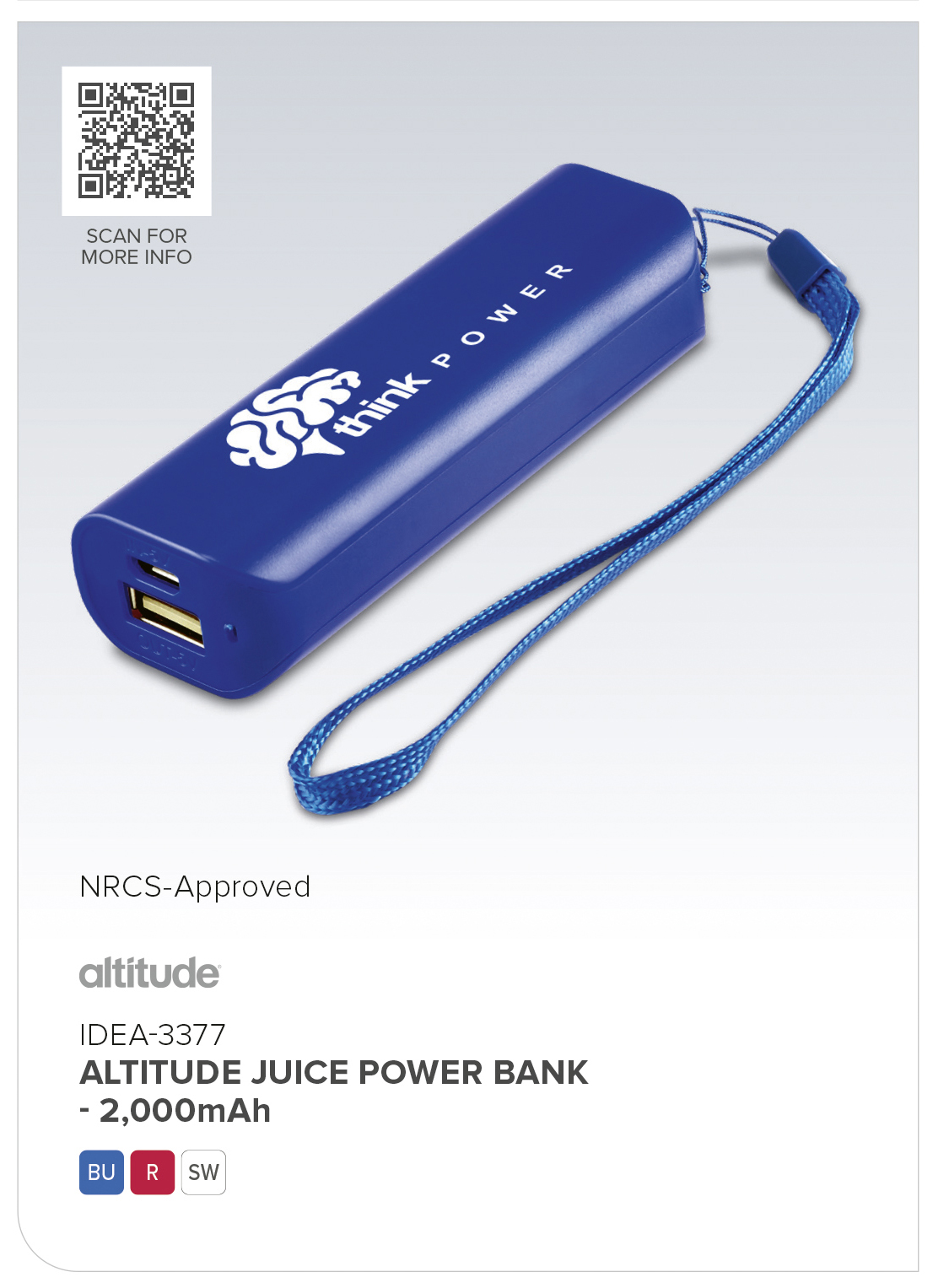 Altitude Juice Power Bank �C 2,000mAh