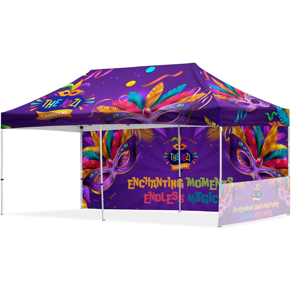 Coated Steel Sublimated Gazebo 6m x 3m �C 1 Short Half-Wall Skin �C 1 Long Full Wall Skin
