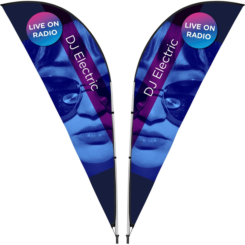 Legend 3M Sublimated Sharkfin Double-Sided Flying Banner �C 1 complete unit