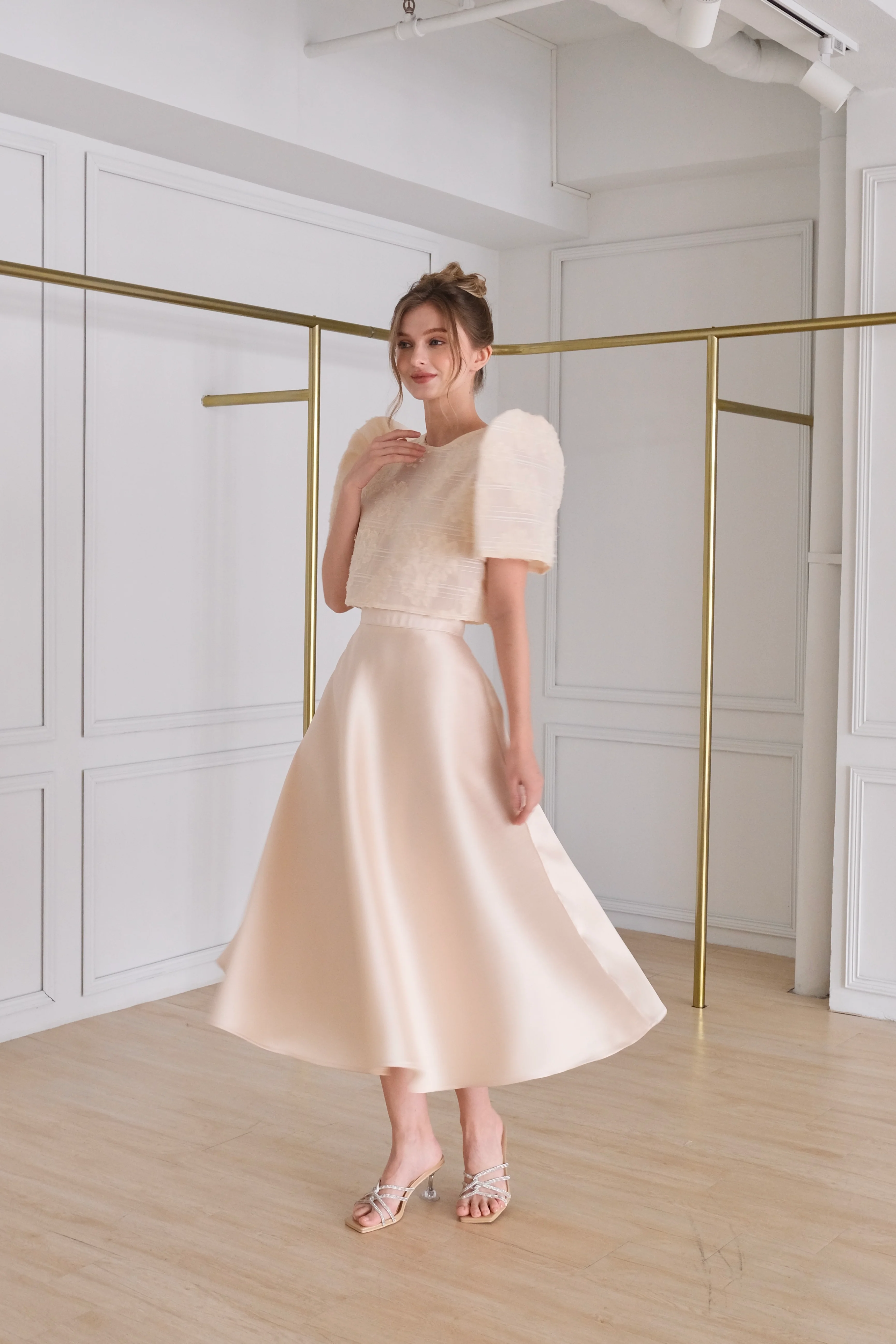 Amihan midi skirt (CHAMPAGNE)