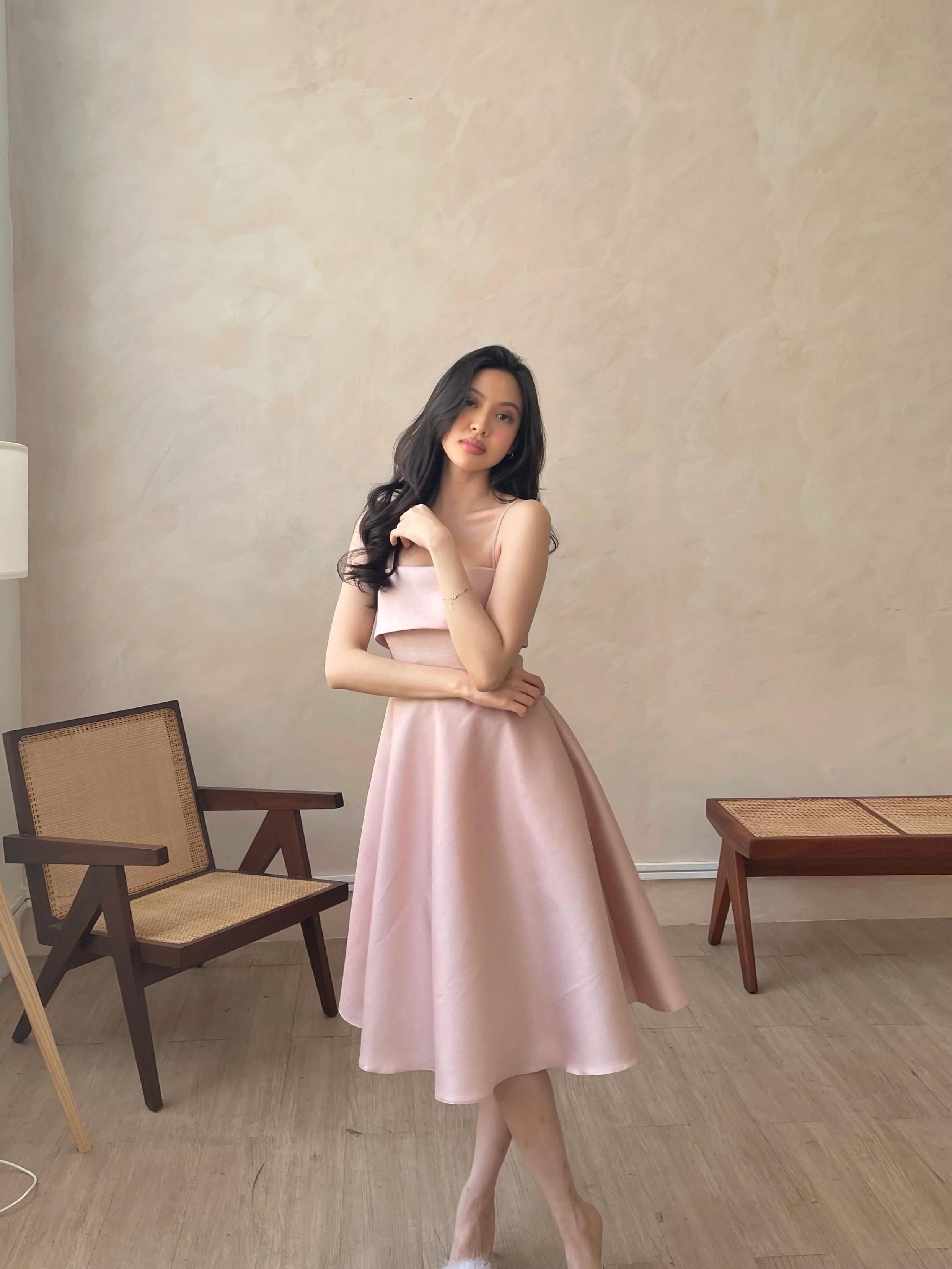 Corazon midi dress (BLUSH)