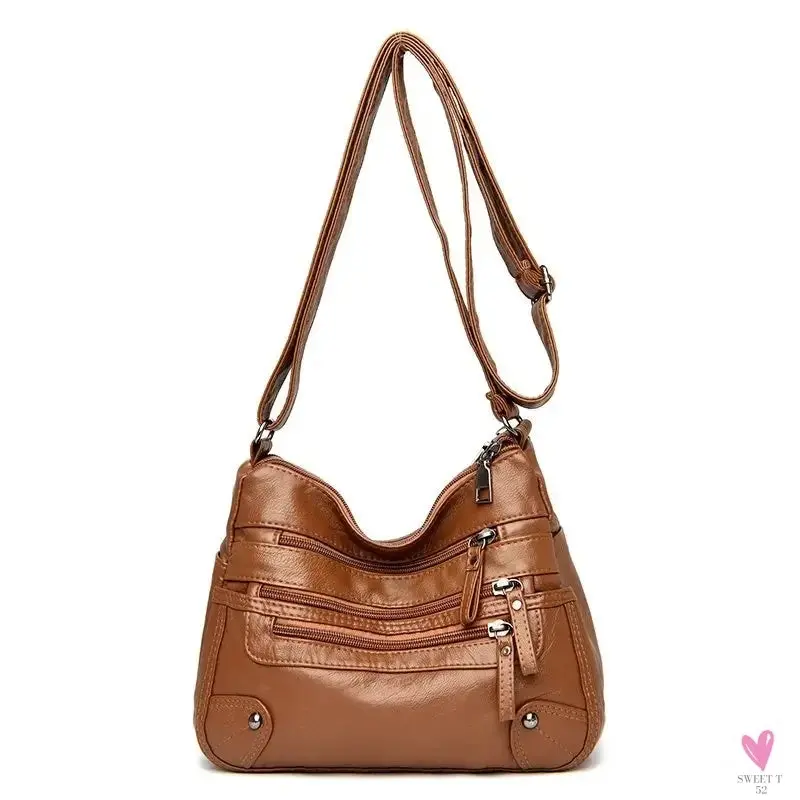 Multi-Layer Luxury PU Leather Casual Cross Body Shoulder Bags for Women & Girls - High Quality Soft PU Leather Crossbody Messenger Bags