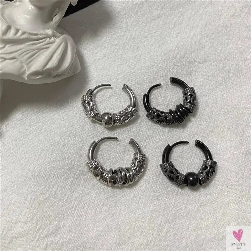 Punk/Rock Style Stainless Steel Hoop Earrings for Men/Women - Hip Hop Earrings for Men/Women