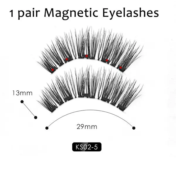 Double Layer Magnetic False Eyelashes & Eye Liner With Tweezers for Women and Girls