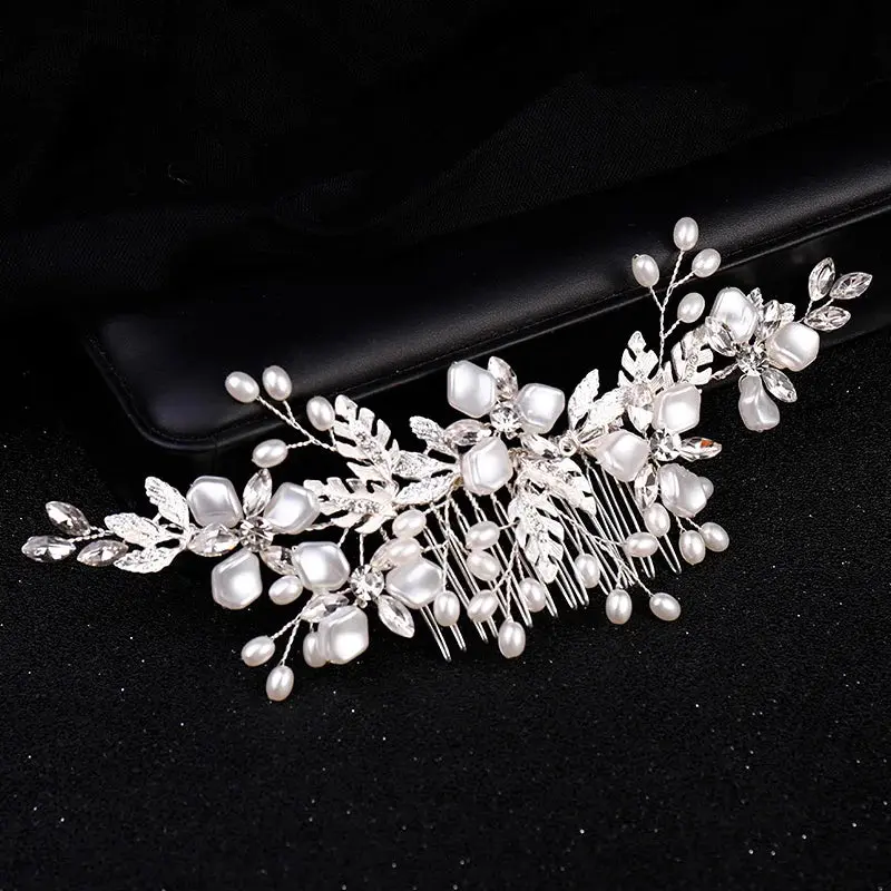 Luxury Crystal Pearl Flower Hair Comb/Headband/Tiara For Women & Girls - Bridal Wedding Hair Accessories/Hair Jewelry