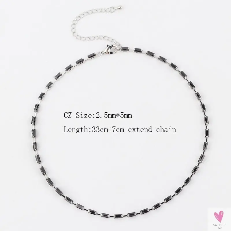 Rainbow Cubic Zirconia Waterdrop Choker Charm Necklaces - Charming Woman's Wedding, Party, Birthday Choker Jewelry or Gift