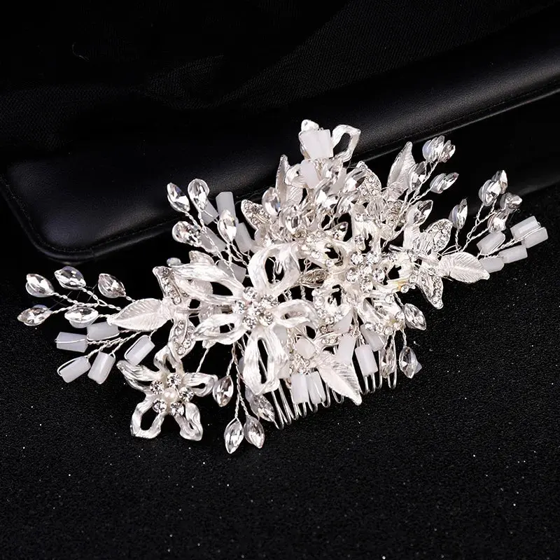 Luxury Crystal Pearl Flower Hair Comb/Headband/Tiara For Women & Girls - Bridal Wedding Hair Accessories/Hair Jewelry