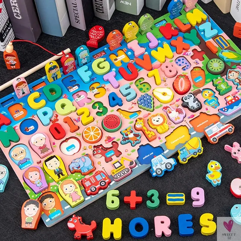 Wooden Montessori Toys - Kids Busy Board, Animal, Math, Fishing, Numbers Matching, Digital, Shapes - Educational Toys For Children