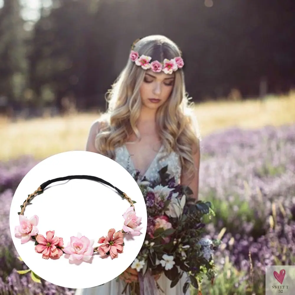 1 Piece Floral Garland, Princess Head Wreath/Crown Head Wear for Women and Girls