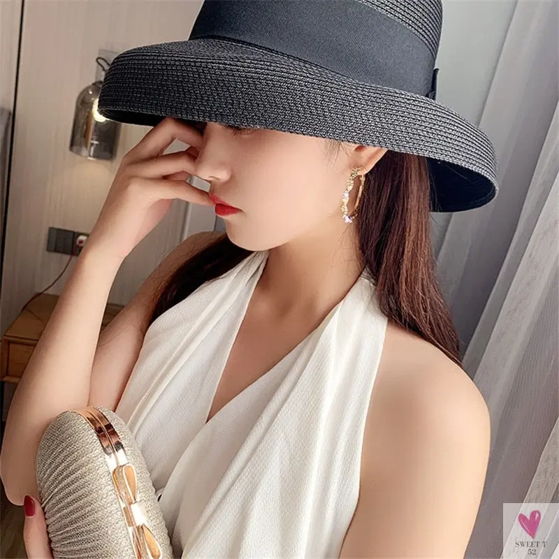 Shiny Round Crystal Hoop (Screw-in Closure) Fashion Earrings for Women and Girls in Gold and Rhinestones