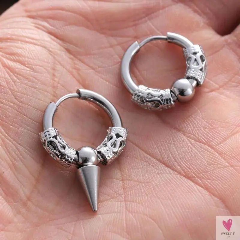 Punk/Rock Style Stainless Steel Hoop Earrings for Men/Women - Hip Hop Earrings for Men/Women