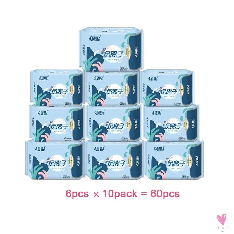 10 Pack Sanitary Napkins for Women & Girls - Menstrual Pads, Feminine Organic Panty Liners for Daily Use
