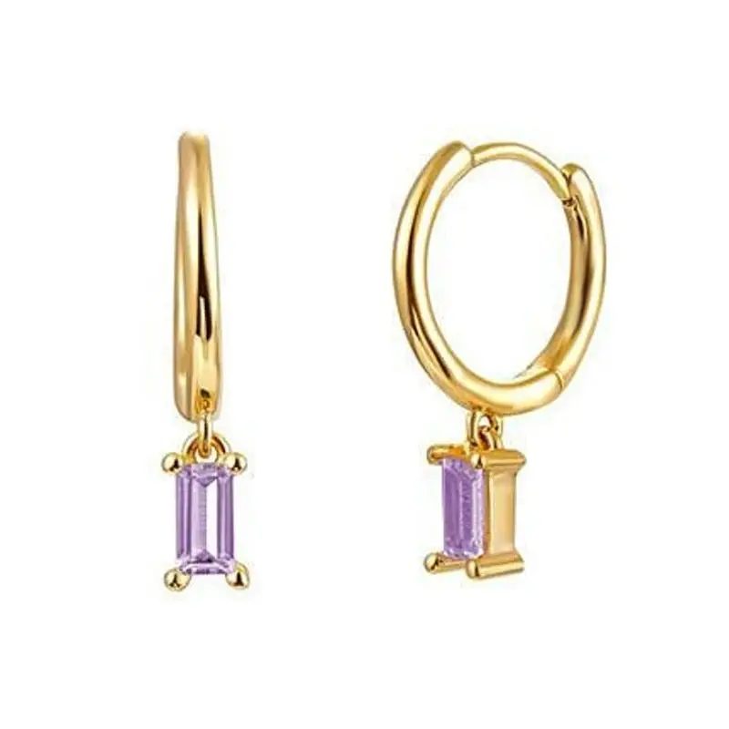 Gold Color Cute Water Drop Earrings For Women & Girls - Zircon Piercing Huggies/Hoop Dangle Earrings