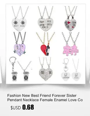 Best Friend Pendant Necklace - Big Sis, Middle Sis and Little Sis - Girls