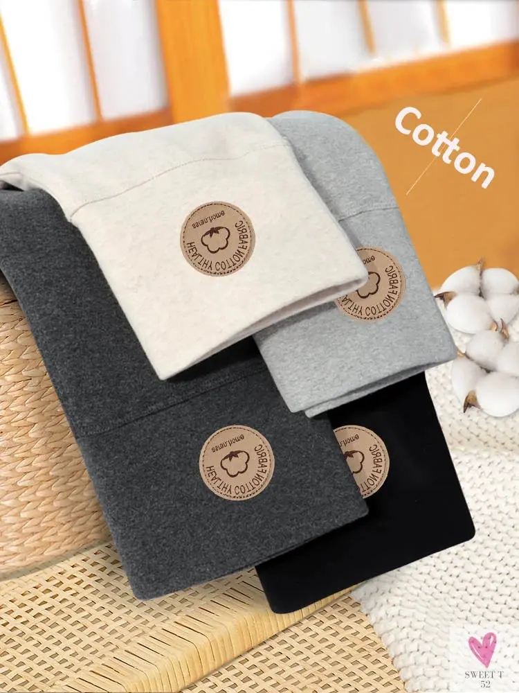 Women's Leggings with Fleece Thick Warm Velvet Cotton Tights - Female Legging Pants, Skinny Grey Thermal Leggings for Women